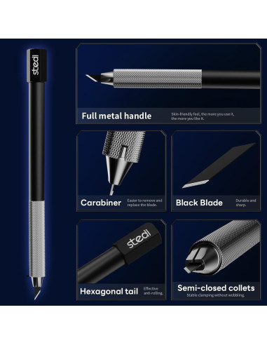 Cuchillo de Manualidades Stedi MS-21 con 20 Hojas Reemplazables