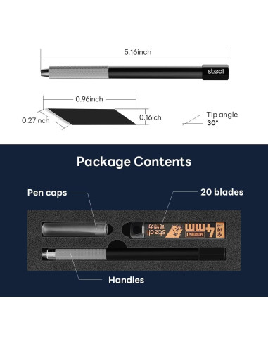 Cuchillo de Manualidades Stedi MS-21 con 20 Hojas Reemplazables