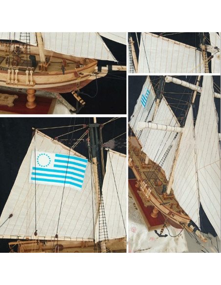 HAPYLY Kit Barco de Madera DIY 1:70 Modelo de Navegación HAPYLY Kit Barco de Madera DIY 1:70 Modelo de Navegación