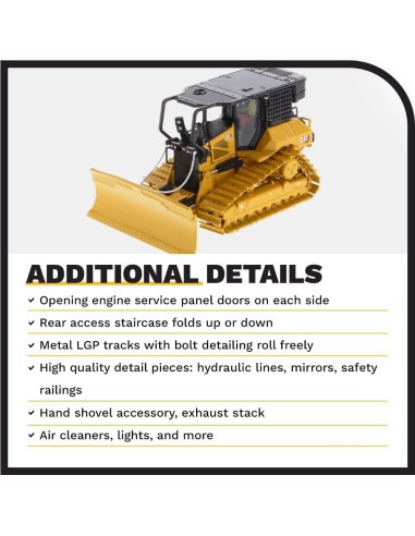 Caterpillar D5 LGP Dozer Diecast Masters 1:50 Detalles Realistas