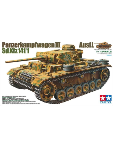 Tanque Alemán Pz. Kpfw III Ausf. L Tamiya 1/35 Modelo Plástico Tanque Alemán Pz. Kpfw III Ausf. L Tamiya 1/35 Modelo Plástico