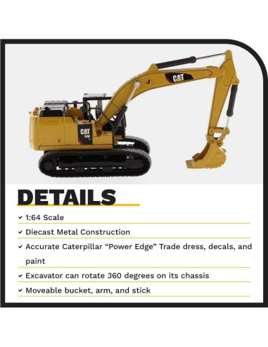 Excavadora Hidráulica Caterpillar 320F Diecast 1:64 Detalles