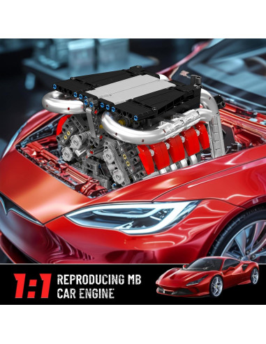 Mould King 10203 Motor V8 Construcción 1169 Piezas STEM