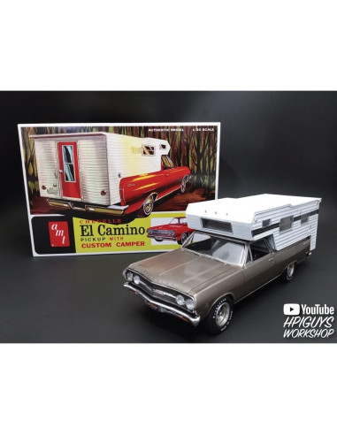 Modelo a Escala AMT 1965 Chevy El Camino 1:25 con Camper