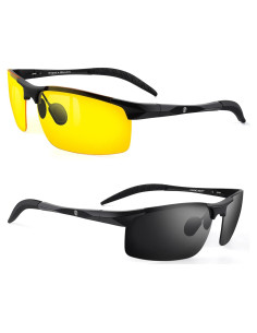 BLUPOND Set 2 Gafas Conducción HD Día y Noche Polarizadas