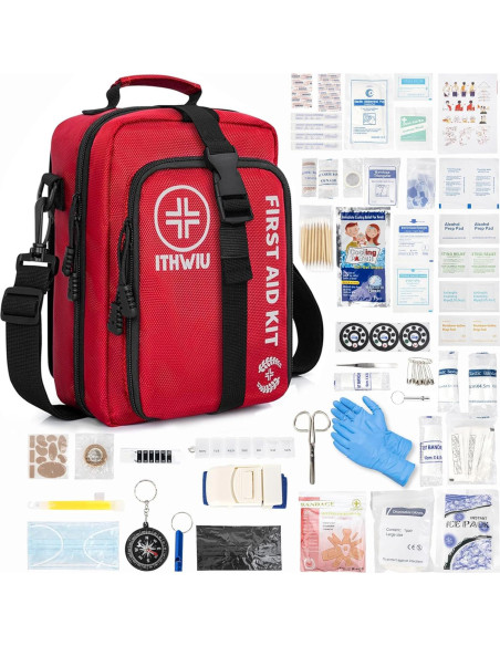 Kit de Primeros Auxilios ITHWIU 400 Piezas Impermeable Rojo Kit de Primeros Auxilios ITHWIU 400 Piezas Impermeable Rojo
