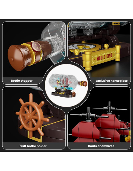 Mould King Barco en Botella 10085 Pirata 885 Piezas Mould King Barco en Botella 10085 Pirata 885 Piezas