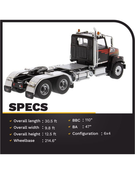 Camión Diecast Masters 1:50 Western Star 4700 Negro Camión Diecast Masters 1:50 Western Star 4700 Negro