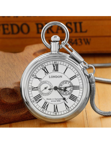 Reloj de bolsillo mecánico Tiong 47mm acero inoxidable vintage