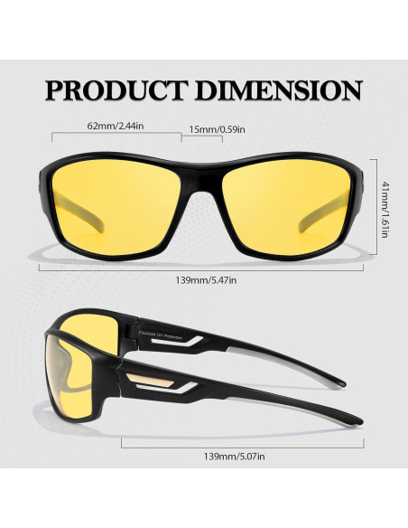 Gafas de Visión Nocturna TJUTR Polarizadas Amarillas Gafas de Visión Nocturna TJUTR Polarizadas Amarillas