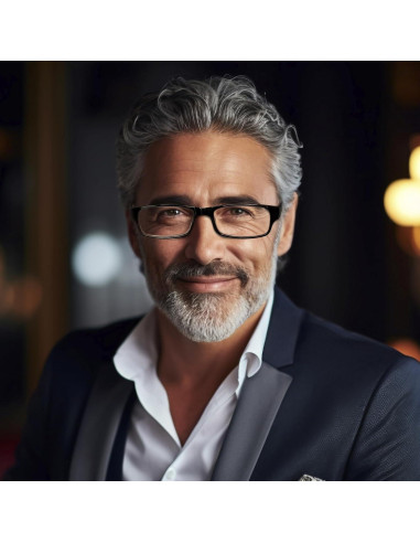 Gafas de lectura ligeras con bloqueo de luz azul - 3.5x - Negro