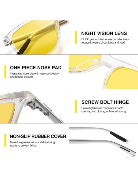 Gafas de Visión Nocturna DUCO Amarillas Polarizadas UV Gafas de Visión Nocturna DUCO Amarillas Polarizadas UV