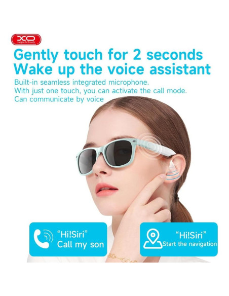 Gafas de sol Bluetooth XO GS01 UV protección unisex Verde Menta Gafas de sol Bluetooth XO GS01 UV protección unisex Verde Menta