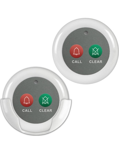 Botones de Llamada Inalámbricos SYNLETT 2 PCS Blanco Botones de Llamada Inalámbricos SYNLETT 2 PCS Blanco