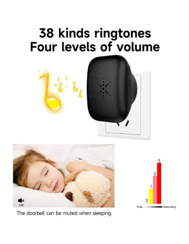 Timbre Inalámbrico GLOBELEC a Prueba de Agua 500 pies