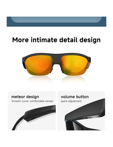 Gafas de Sol Inteligentes Bluetooth HUOSUC Polarizadas UV400 Gafas de Sol Inteligentes Bluetooth HUOSUC Polarizadas UV400
