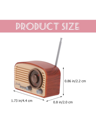 Figurita Radio Vintage Miniatura LOGOFUN Retro 4.4x2.2cm