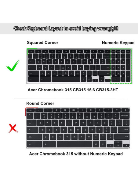 Cubierta de Teclado CASEDAO para Acer Chromebook 15.6" Menta Cubierta de Teclado CASEDAO para Acer Chromebook 15.6" Menta