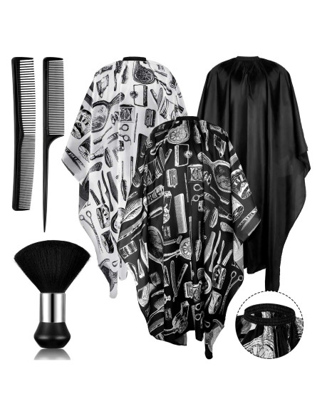Juego de 6 Capas de Barbero SATINIOR con Cepillo y Peines Juego de 6 Capas de Barbero SATINIOR con Cepillo y Peines