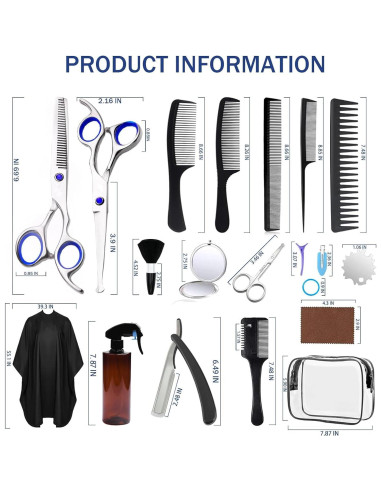 Kit de Tijeras para Cortar Cabello 27PCS SIEVIC Profesional