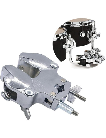 Abrazadera Soporte Tom Doble Ajustable Metal 15.7x12.3cm Abrazadera Soporte Tom Doble Ajustable Metal 15.7x12.3cm