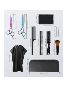 Kit Profesional de Tijeras para Cortar Cabello 11 Pzas 2