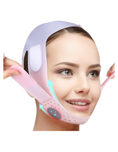Máscara V-Line JUSRON de Silicona Suave para Doble Mentón