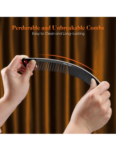 Juego de Peines Profesional SALON SILK 4 Piezas Negro