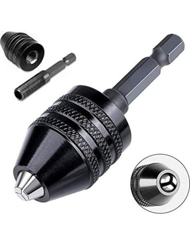 Adaptador Broca Sin Llave LONKER 1/4" Hexagonal Negro 0.3-6.5mm