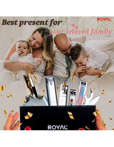 Recortador de Vello Nasal ROYAL S06002 Oro y Negro 5 Piezas