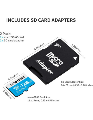 Tarjeta microSDXC 128GB x 2 Micro Center UHS-I U3 V30 4K