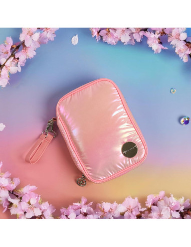 Organizador de Joyería de Viaje FLOWFFIER Rosa Holográfico 13x18cm