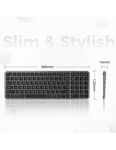 Teclado Bluetooth iClever BK20, compacto y recargable