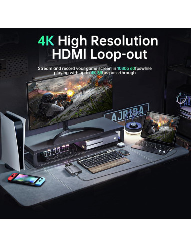 Tarjeta de Captura Fulfalic Pro 4K HDMI 60FPS USB 3.0