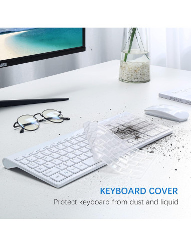 Combo Teclado y Ratón Inalámbrico TopMate KM9000 Blanco