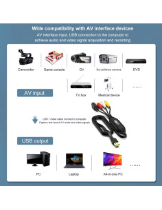 Convertidor VHS a Digital Hdiwousp USB 2.0 HD 720P 2
