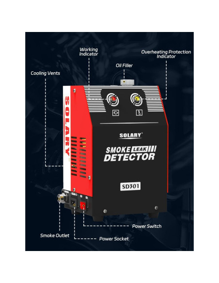 Probador de Máquina de Humo Solary SD301 - Detector de Fugas 12V Probador de Máquina de Humo Solary SD301 - Detector de Fugas 12V