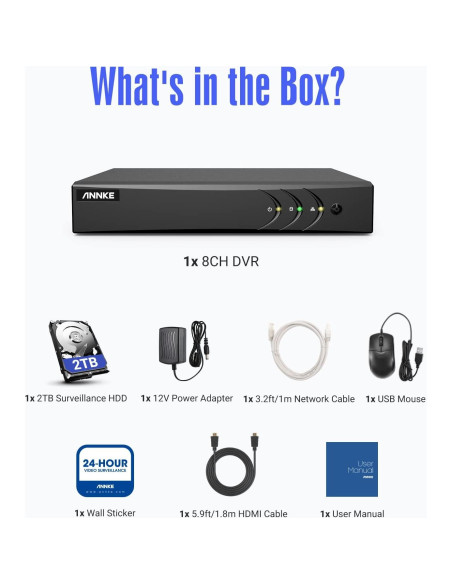 Grabador DVR ANNKE 3K Lite 8CH 2TB Detección AI Grabador DVR ANNKE 3K Lite 8CH 2TB Detección AI
