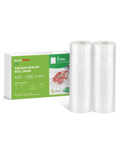 Bolsas de Sellado al Vacío Bonsenkitchen 2 Rollos 28x15m Bolsas de Sellado al Vacío Bonsenkitchen 2 Rollos 28x15m