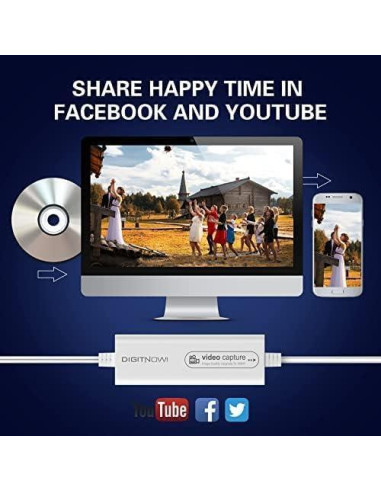 Convertidor de VHS a Digital VIXLW USB, Captura Video 1080p