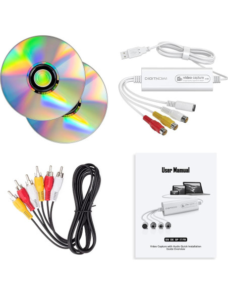 Convertidor de VHS a Digital VIXLW USB, Captura Video 1080p Convertidor de VHS a Digital VIXLW USB, Captura Video 1080p