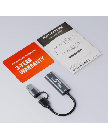 Tarjeta de Captura de Video VIXLW USB 3.0 4K HDMI a USB-C Tarjeta de Captura de Video VIXLW USB 3.0 4K HDMI a USB-C