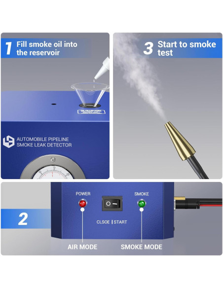 Detector de Fugas de Humo KOLSOL A6 con Manómetro 2,21 kg Detector de Fugas de Humo KOLSOL A6 con Manómetro 2,21 kg