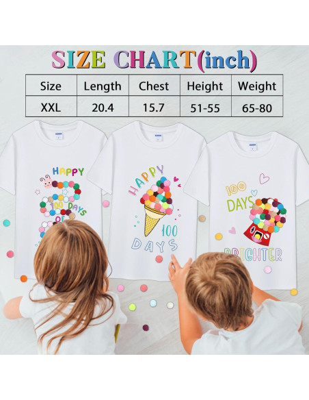 Kit de Camisetas DIY 3 Pcs 100 Día Escuela - Algodón Kit de Camisetas DIY 3 Pcs 100 Día Escuela - Algodón
