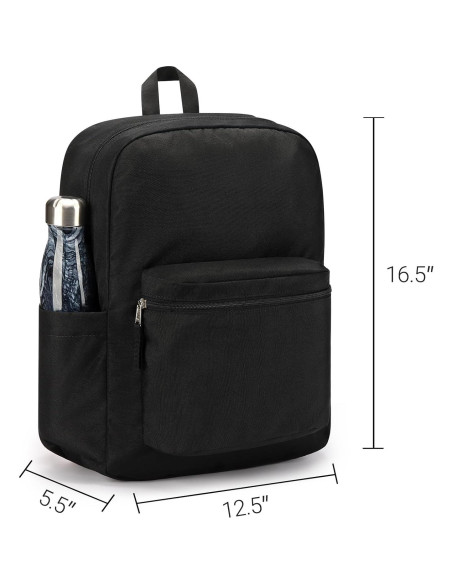 Mochila Negra ZORFIN para Escuela y Viaje 24L Resistente Mochila Negra ZORFIN para Escuela y Viaje 24L Resistente