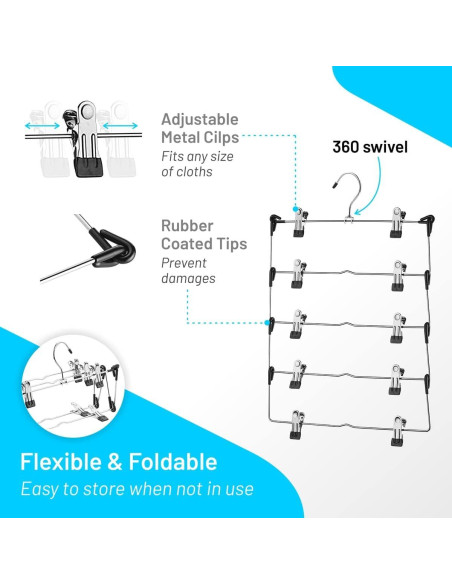 Perchas Múltiples DEILSY con Clips - 3 Piezas, Ahorra Espacio Perchas Múltiples DEILSY con Clips - 3 Piezas, Ahorra Espacio