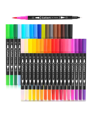 Caliart 34 Marcadores Doble Punta 0.4-5mm Multicolor