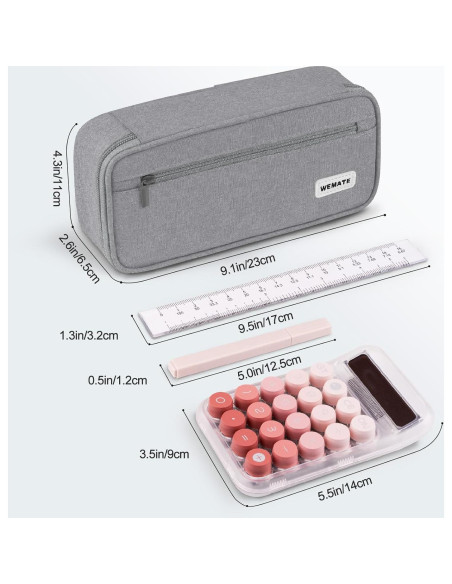 Estuche Grande WEMATE para Lápices 22.86x10.92cm Gris Claro Estuche Grande WEMATE para Lápices 22.86x10.92cm Gris Claro