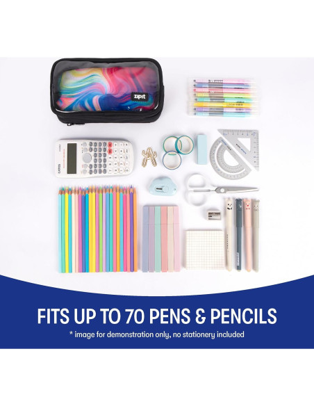 Estuche de Lápices ZIPIT Half & Half Negro Brillante