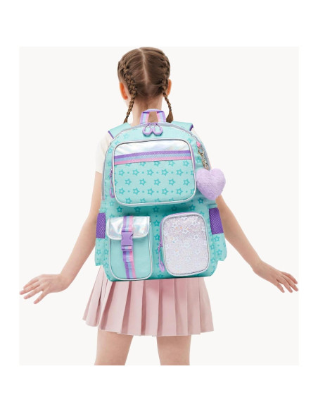 Mochila Rodante Meetbelify Verde para Niñas 10L con Ruedas Mochila Rodante Meetbelify Verde para Niñas 10L con Ruedas